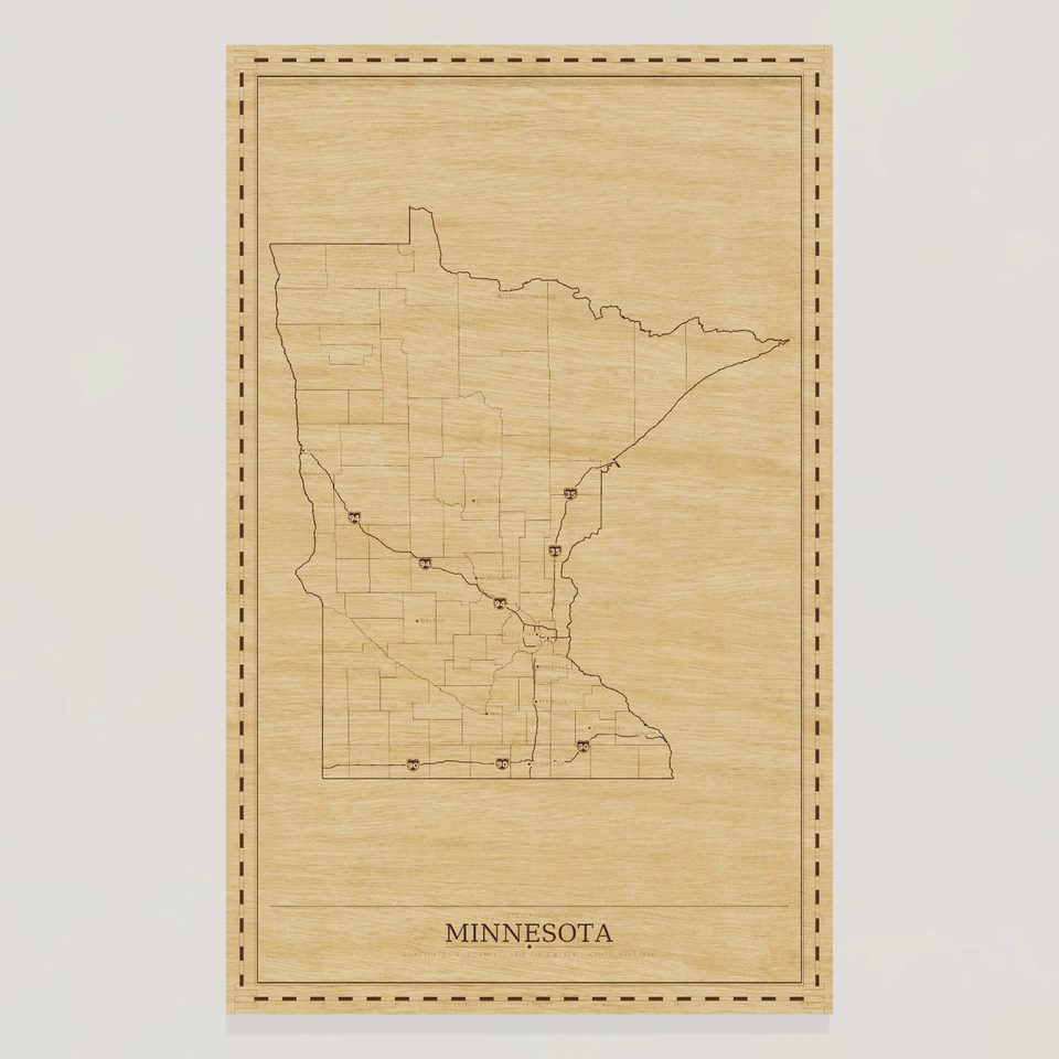 Minnesota map, front view