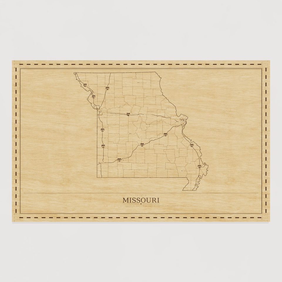Missouri map, front view