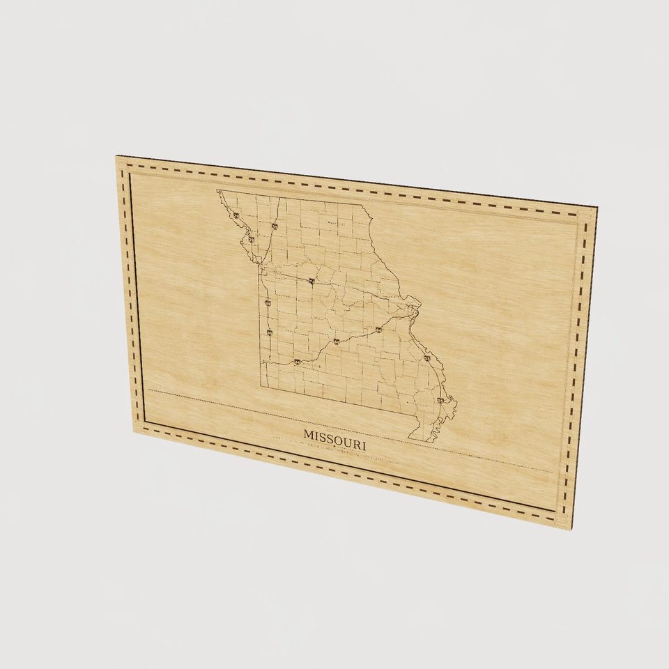 Missouri map, hero view