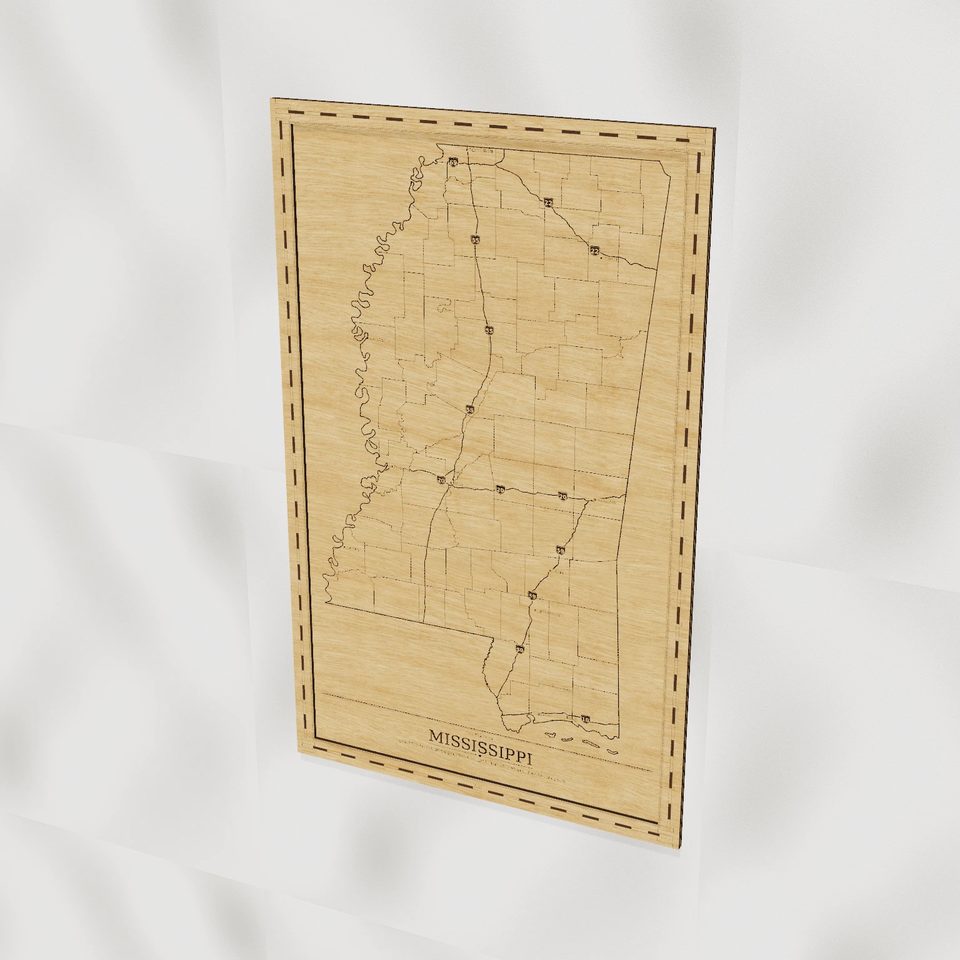 Mississippi map, hero view