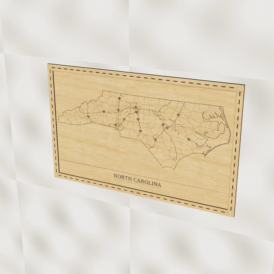 North Carolina map, hero view