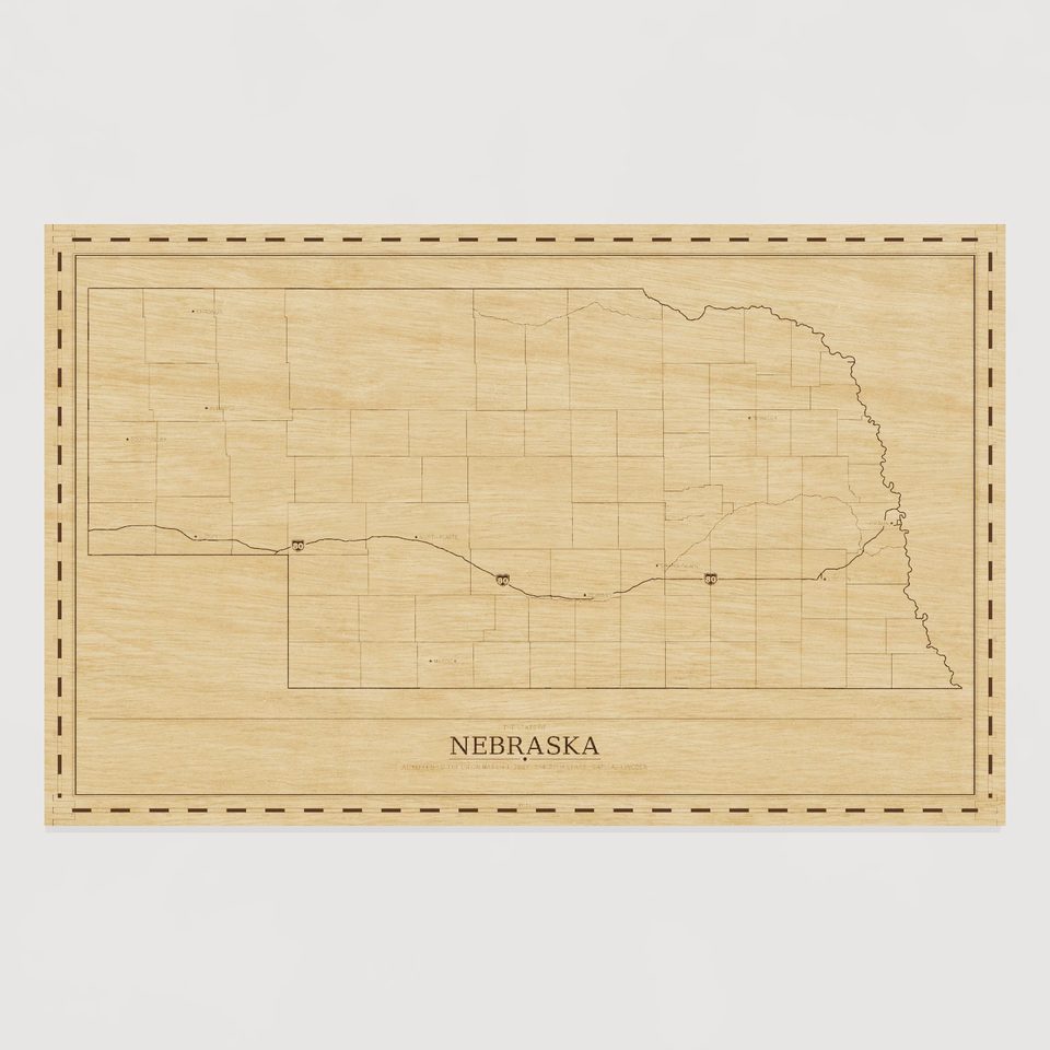 Nebraska map, front view