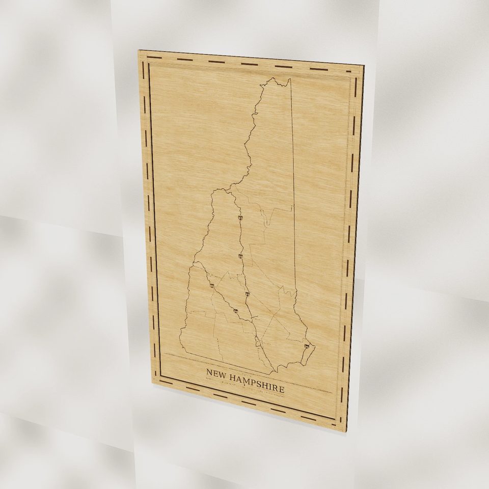 New Hampshire map, hero view