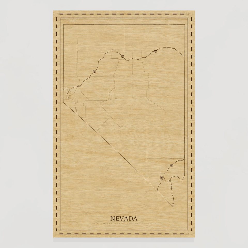 Nevada map, front view