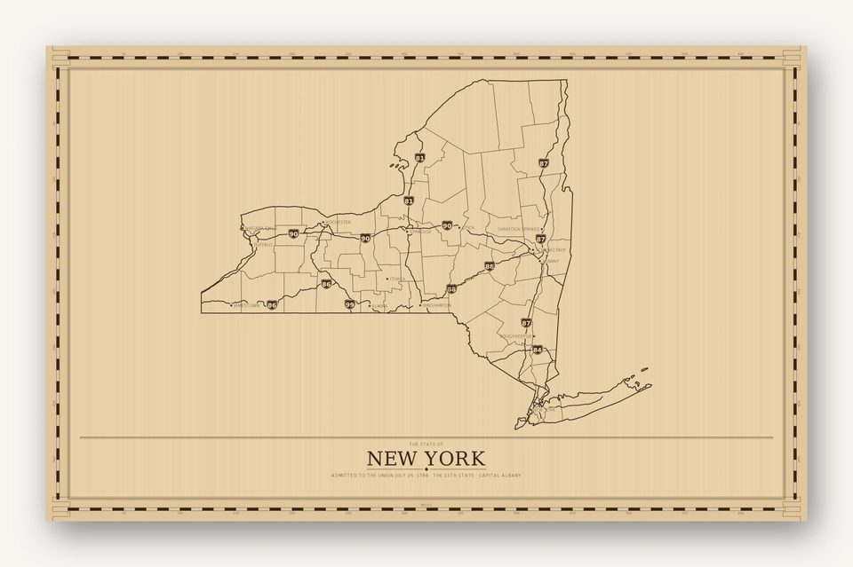 New York map, card view