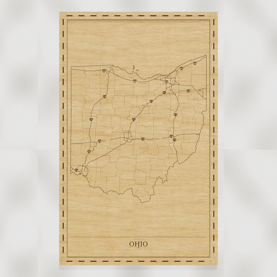Ohio map, front view