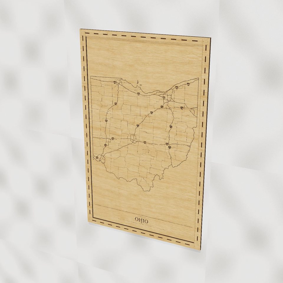 Ohio map, hero view