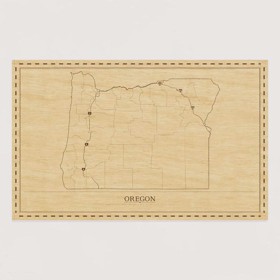 Oregon map, front view