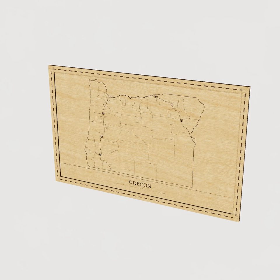 Oregon map, hero view