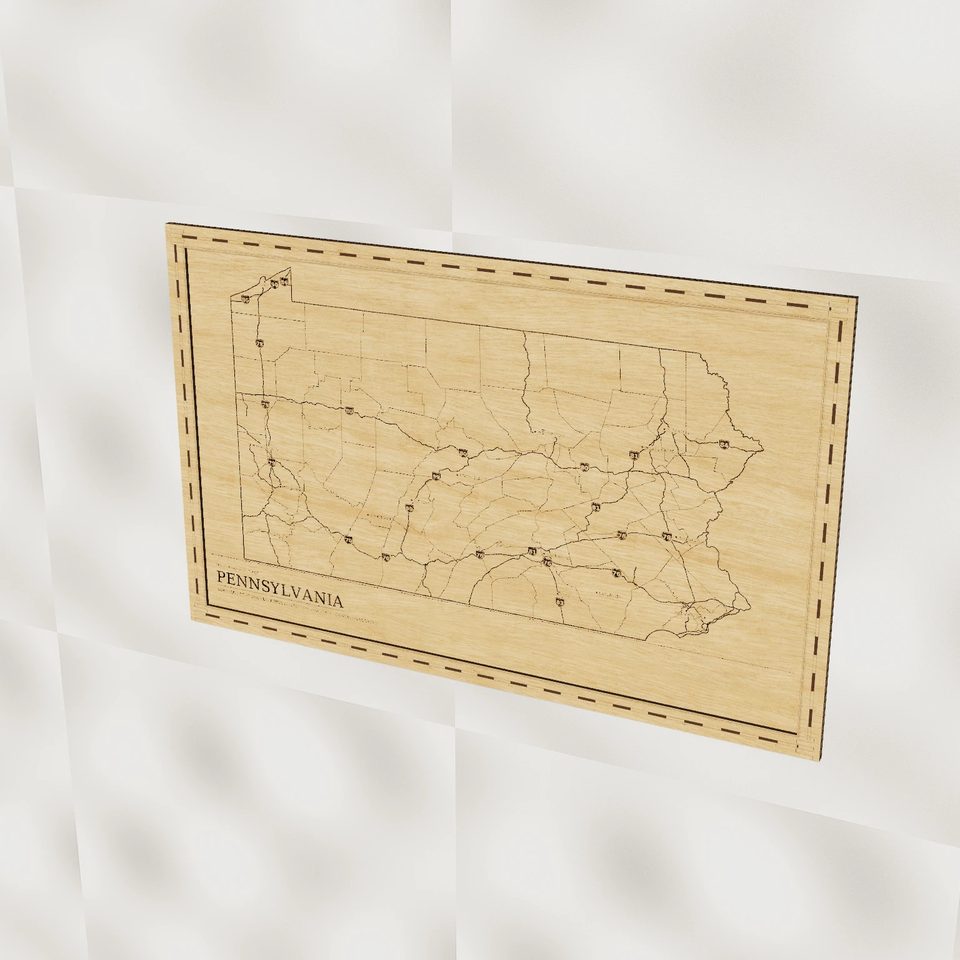Pennsylvania map, hero view