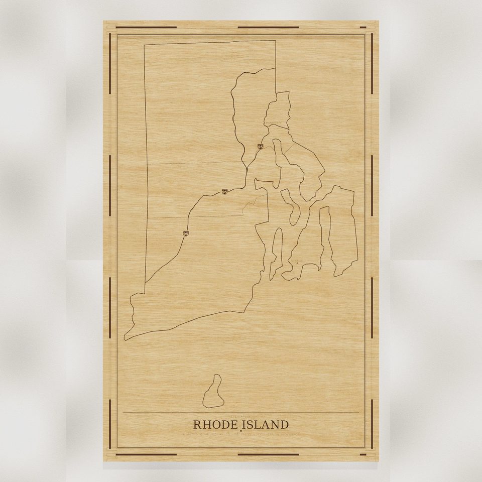 Rhode Island map, front view