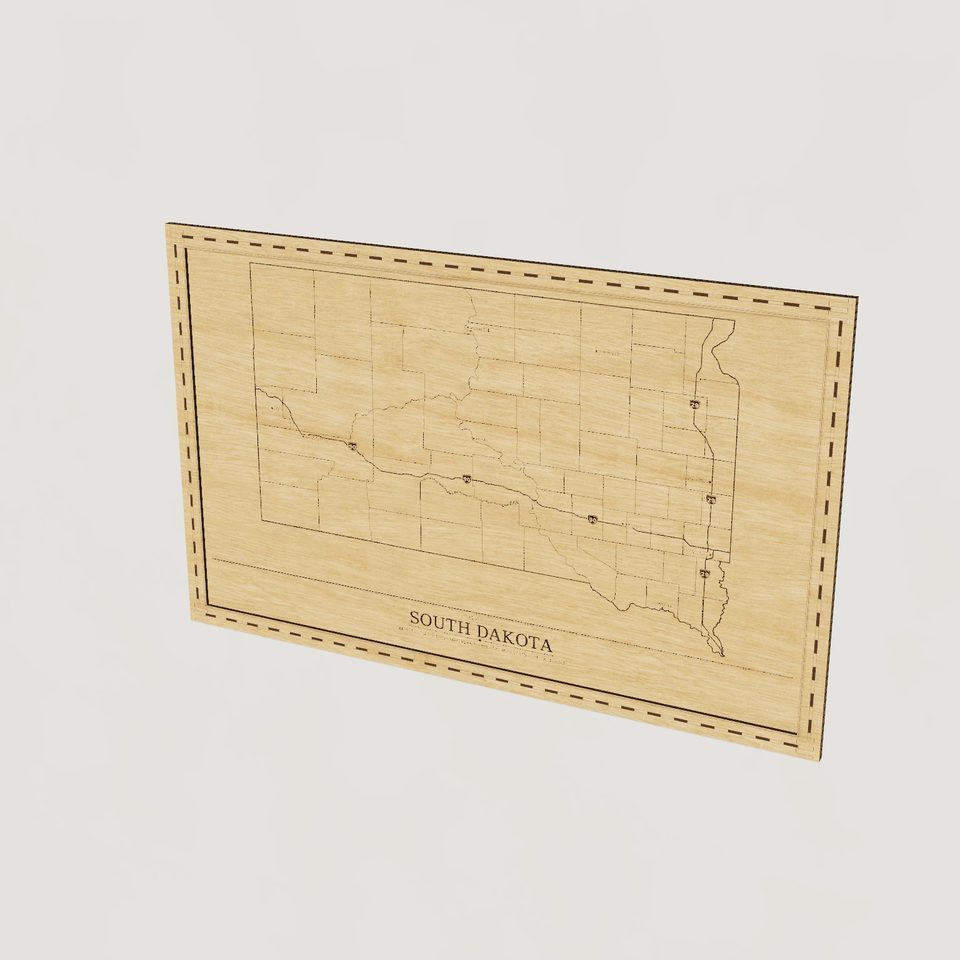 South Dakota map, hero view