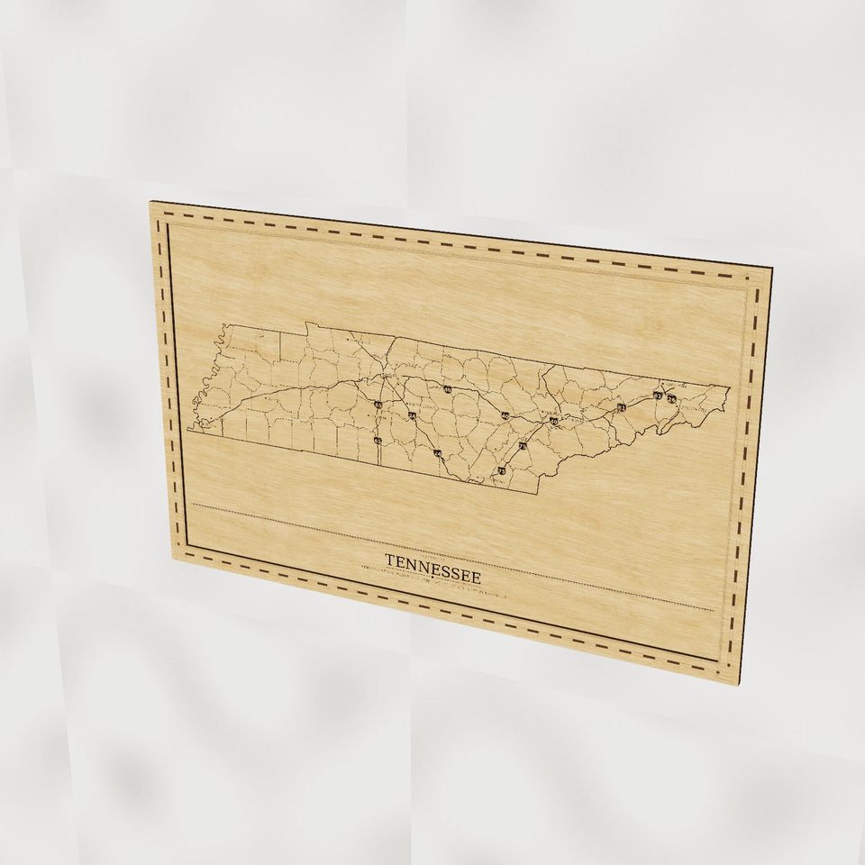 Tennessee map, hero view