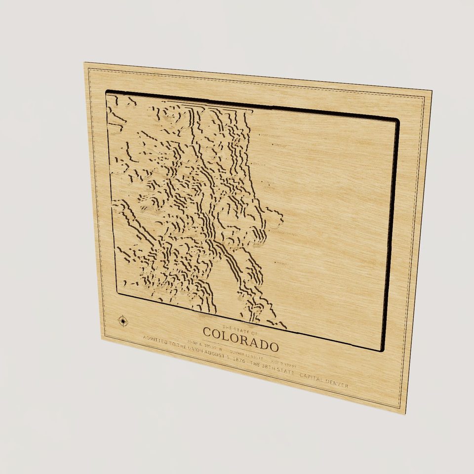 Colorado carved relief map, hero view