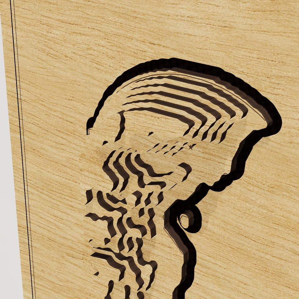 Delaware carved relief map, detail view