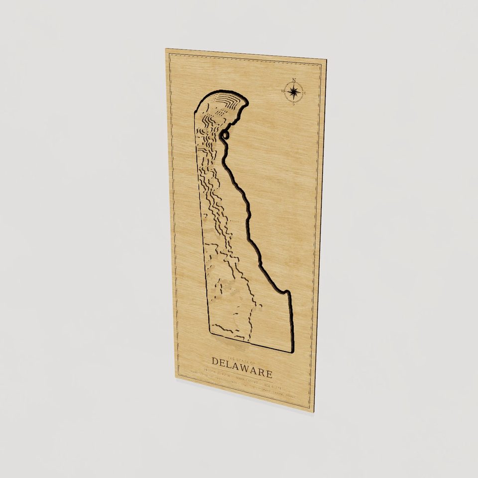 Delaware carved relief map, hero view