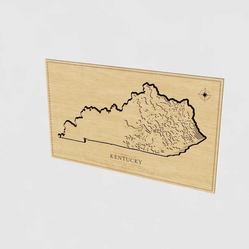 Kentucky carved relief map, hero view