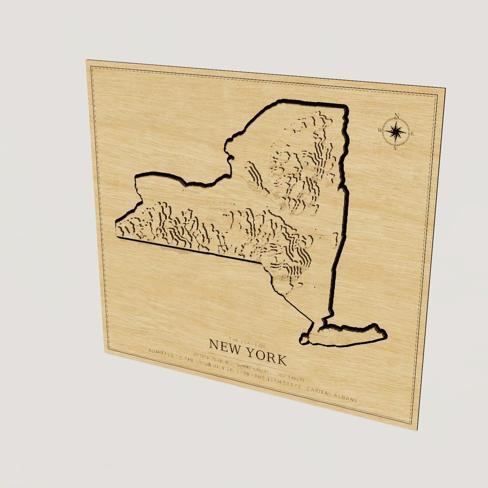 New York carved relief map, hero view