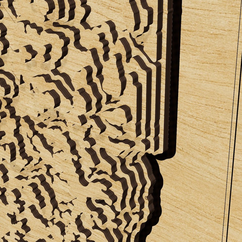 Ohio carved relief map, detail view