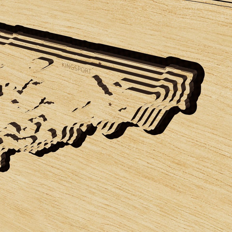 Tennessee carved relief map, detail view