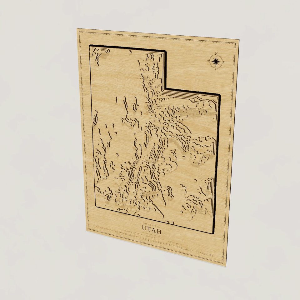 Utah carved relief map, hero view
