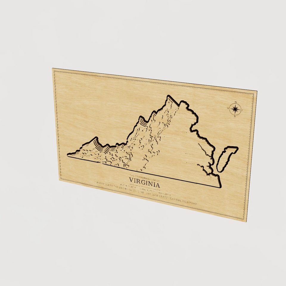 Virginia carved relief map, hero view