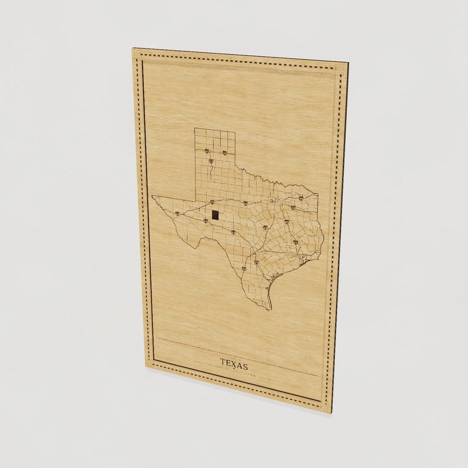 Texas map, hero view
