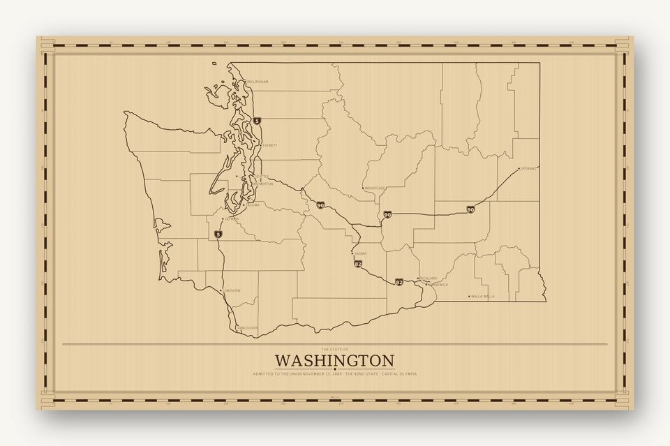 Washington map, card view