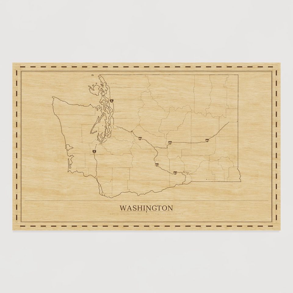 Washington map, front view