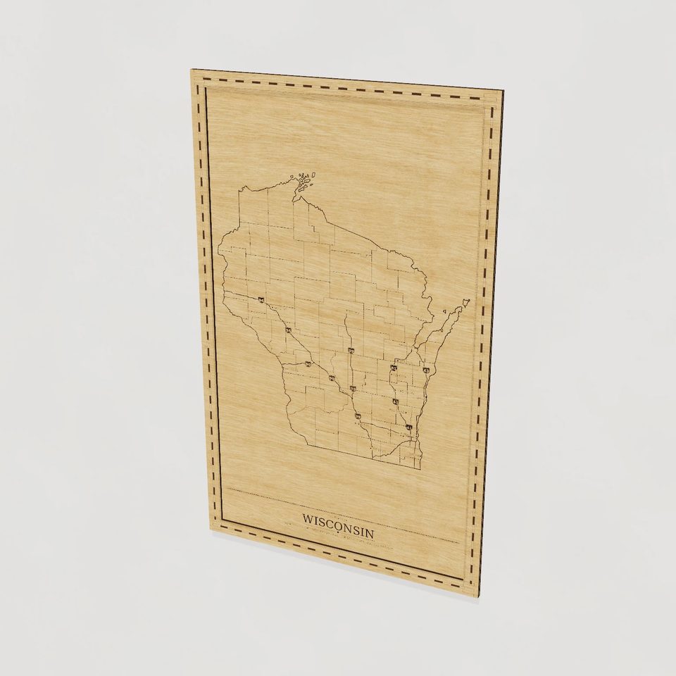 Wisconsin map, hero view