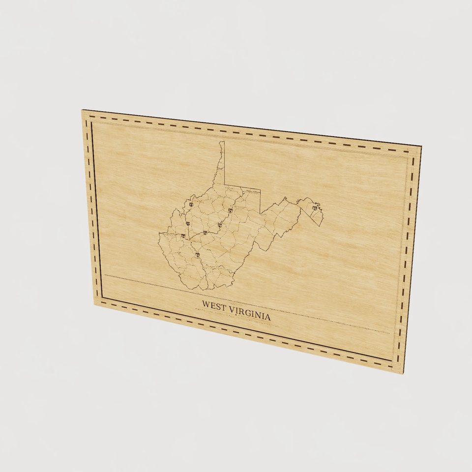 West Virginia map, hero view
