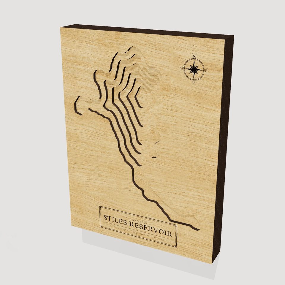Stiles Reservoir 3D wood map, hero view