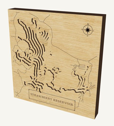 Strawberry Reservoir wood map