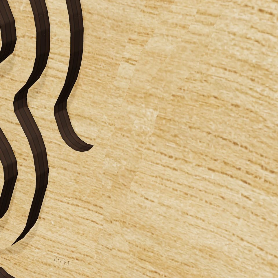 Sugarloaf Lake 3D wood map, detail view