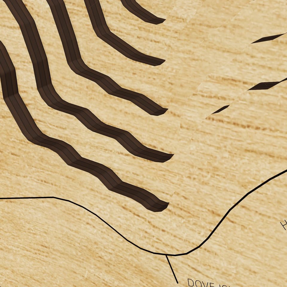Swartswood Lake 3D wood map, detail view