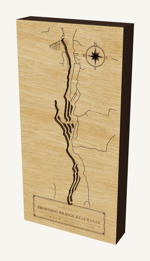 Swinging Bridge Reservoir wood map