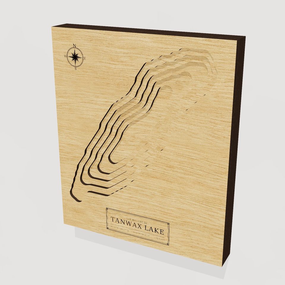 Tanwax Lake 3D wood map, hero view
