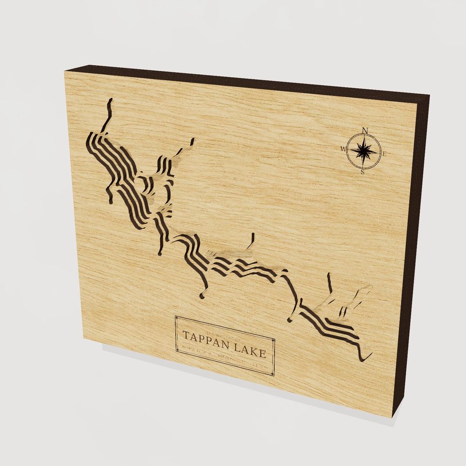 Tappan Lake 3D wood map, hero view