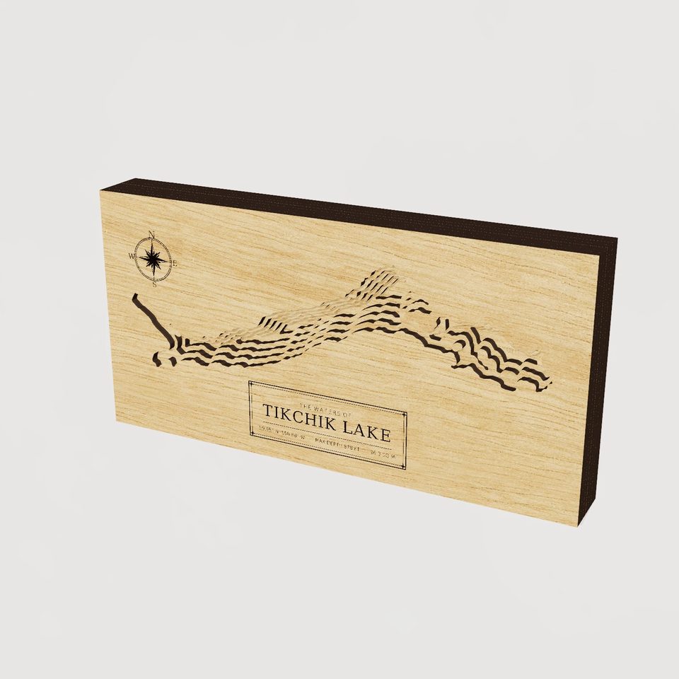 Tikchik Lake 3D wood map, hero view