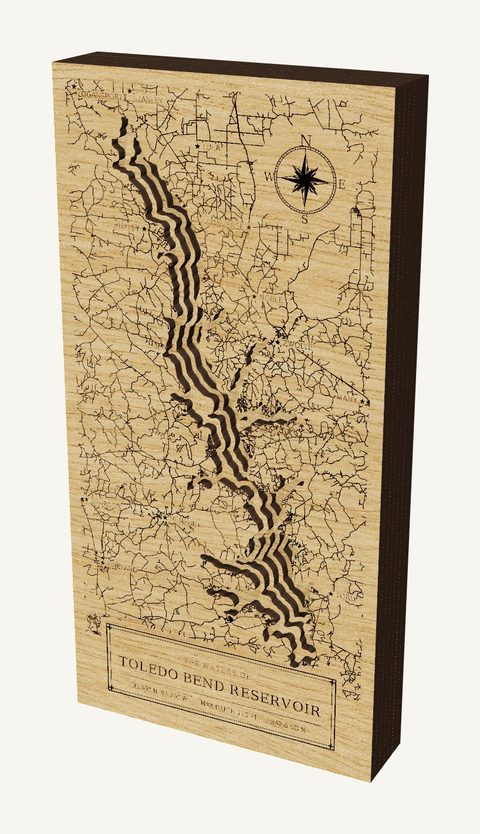 Toledo Bend Reservoir wood map
