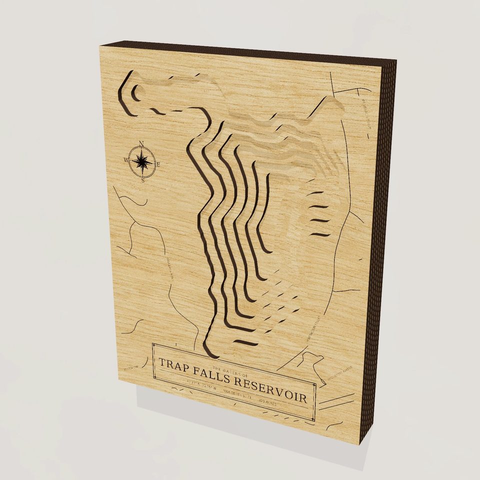 Trap Falls Reservoir 3D wood map, hero view