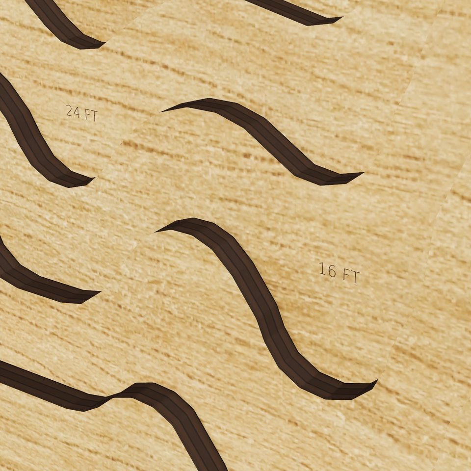 Tully Lake 3D wood map, detail view