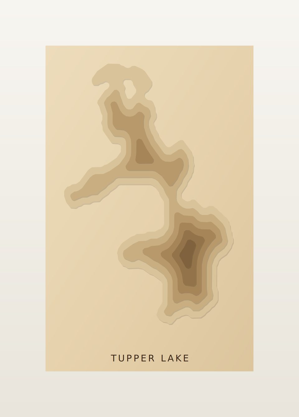 Tupper Lake 3D wood map, preview view