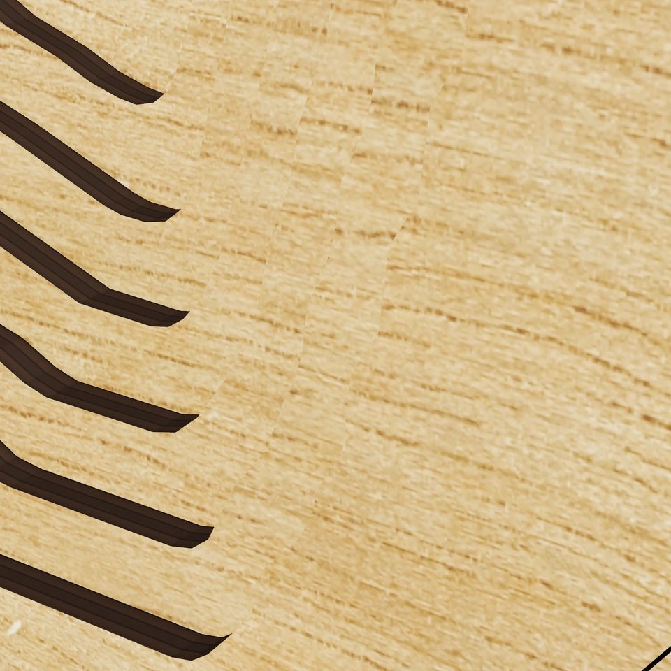Turkey Lake 3D wood map, detail view