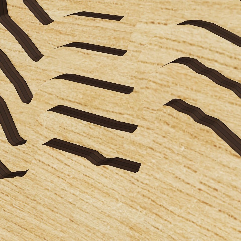 Turlock Lake 3D wood map, detail view