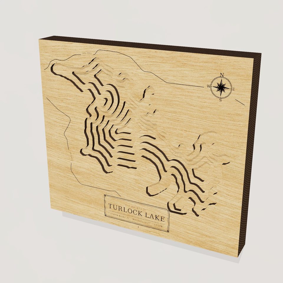 Turlock Lake 3D wood map, hero view