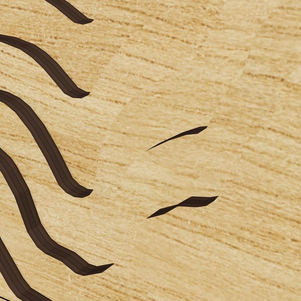 Upper Nemahbin Lake 3D wood map, detail view