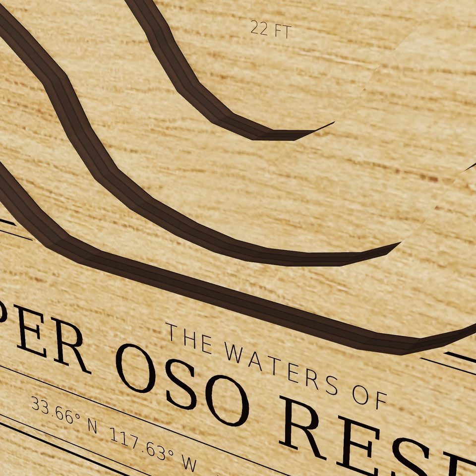 Upper Oso Reservoir 3D wood map, detail view