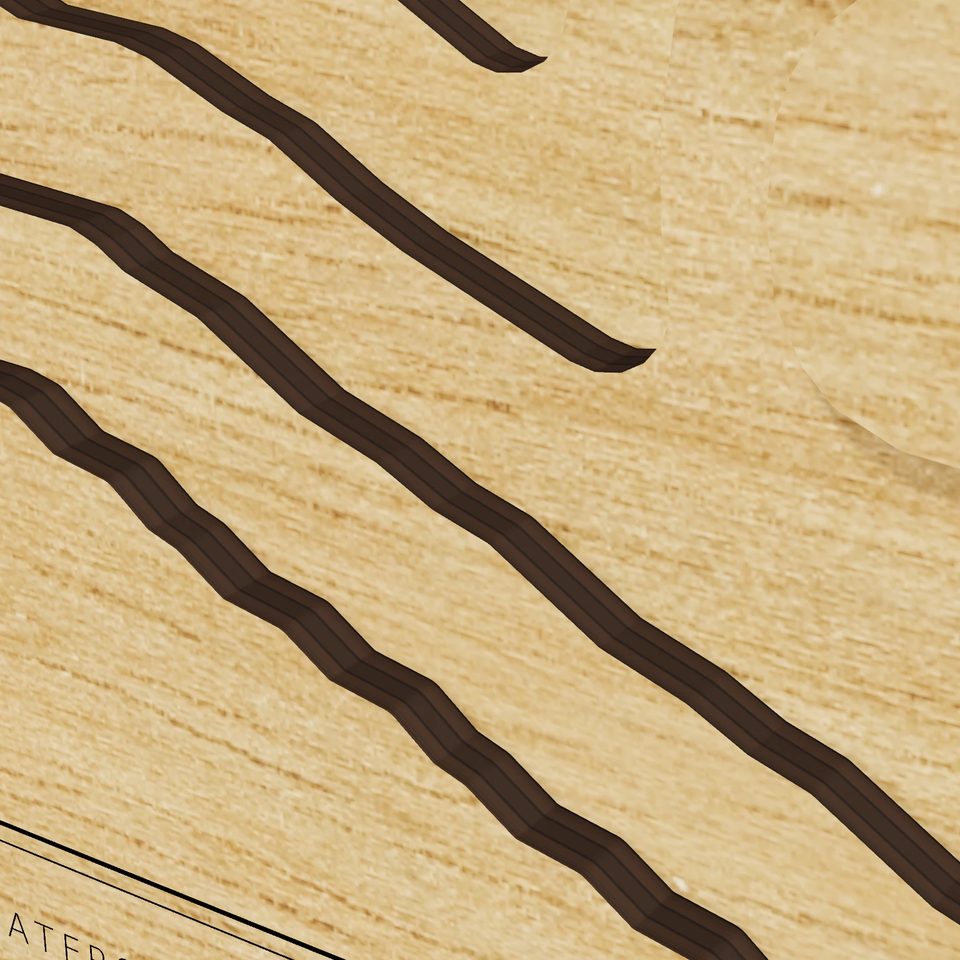 Vail Lake 3D wood map, detail view