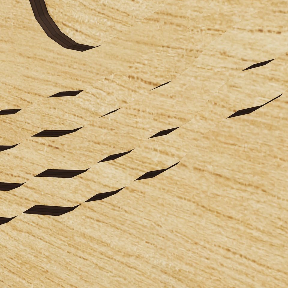 Wakefield Pond 3D wood map, detail view